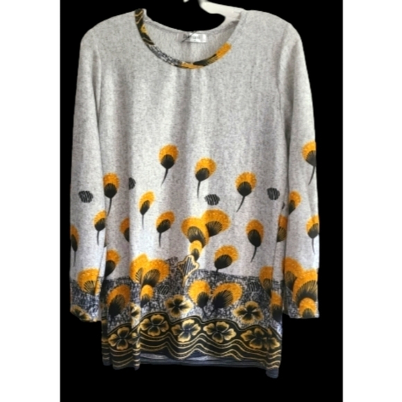 DOMANI Cotton Blend Floral Print Tunic Top Size Medium NWT - Picture 2 of 4